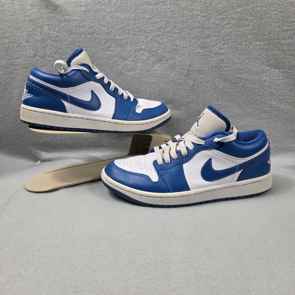 Jordan 1 Low Sneakers Womens 8 Marina Blue Fair DC0774-114 Leather Low Top
